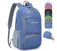 ZOMAKE Lightweight Foldable Backpack, Packable Rucksack Folding Small Back Pack 20L Foldaway Ultralight Daypack Collapsible for Women Men Travel Hiking Walking (Dark Blue)