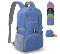ZOMAKE Lightweight Foldable Backpack, Packable Rucksack Folding Small Back Pack 25L Foldaway Ultralight Daypack Collapsible for Women Men Travel Hiking Walking (Dark Blue)