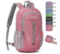 ZOMAKE Lightweight Foldable Backpack,Packable Rucksack Ultra Light Small collapsible 10L daypack For Men Women Travel Hiking Walking(Pink)