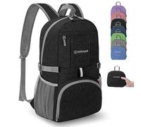 ZOMAKE Lightweight Foldable Backpack,Packable Rucksack Ultra Light Small collapsible 25L Daypack for Men Women Travel Hiking Walking, Black