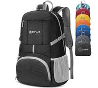 ZOMAKE Lightweight Packable Backpack 35L, Light Foldable Backpacks Water Resistant Collapsible Hiking Bag, Compact Folding Day Pack for Travel Camping(Graphite black)