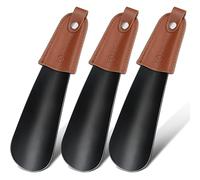 ZOMAKE Metal Shoe Horn, Small Shoehorn for Men Women Kids, 16CM Travel Lazy Shoe Spoon Helper Short Boot Horn for Football Boots (3 pcs)