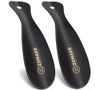 ZOMAKE Metal Shoe Horn, Small Shoehorn for Men Women Kids, 19CM Travel Lazy Shoe Spoon Helper Football Short Boot Horn (2 pcs)