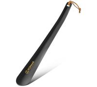ZOMAKE Metal Shoe Horns,Shoehorn Long Handled Lazy Shoe Helper 30CM,Shoes Spoon Metal Black with Lanyard for Men Women the Elderly Kids (1pc Black)
