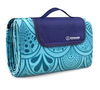 ZOMAKE Picnic Blanket Waterproof 200 x 200, Large Outdoor Picnic Mat Foldable Blankets for Camping Beach Garden Park, Extra Large Picnic Rug (Peacock Blue)