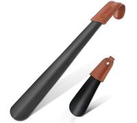 ZOMAKE Shoe Horn Long Handled, 42CM Long Shoehorn Metal for Men Women Elderly Seniors, 17CM Travel Small Shoe Spoon Helper Football Boot Horn (2 pcs)