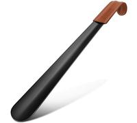 ZOMAKE Shoe Horn Long Handled, 42CM Long Shoehorn Metal for Men Women Elderly Seniors, Extra Long Shoe Spoon Helper Football Boot Horn with Leather Handle (1 pc - C)