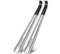 ZOMAKE Shoe Horn Long Handled, 42CM Long Shoehorn Metal for Men Women Elderly Seniors, Extra Long Shoe Spoon Helper Football Boot Horn (2 pcs)