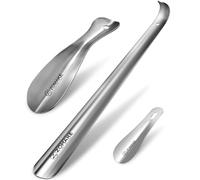 ZOMAKE Shoe Horn Long Handled, Long Shoehorn Metal 42CM for Men Women Elderly Seniors, 19CM Small Shoe Spoon Helper, 10CM Mini Football Boot Horn with Handle (3 pcs)