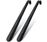 ZOMAKE Shoe Horn Long Handled, Long Shoehorn Metal 42CM for Men Women Elderly Seniors, Extra Long Shoe Spoon Helper Boot Horn for Boots (2pcs Black)