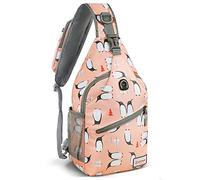 ZOMAKE Sling Bag for Women Men Small Crossbody Sling Backpack - Mini Water Resistant Shoulder Bag Anti Thief Chest Bag Daypack for Travel Hiking Sports (Pink-PL)