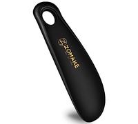 ZOMAKE Small Shoe Horn - Plastic Shoehorn 18.5cm,Lazy Shoe Helper Short Shoe Horns With Hook For Men Women The Elderly Kids (Black)