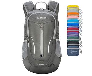 ZOMAKE Ultra Lightweight Foldable Backpack - Packable Rucksack 25L Small Packable Backpacks Travel Daypack Water Resistant For Men Women Outdoor Hiking walking(Dark gray)