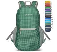 ZOMAKE Ultra Lightweight Hiking Backpack 20L - Packable Small Backpacks Water Resistant Daypack for Women Men(Forest Green Plaid)