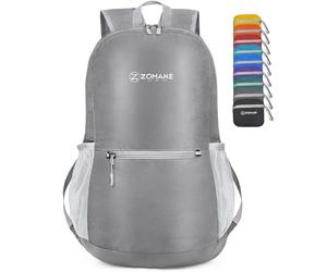 ZOMAKE Unisex's Ultra Lightweight Hiking Backpack, Silver Gray, S