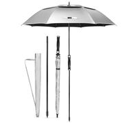 ZOMAKE UV Golf Umbrella for Sun Protection,Large Sun Umbrella Windproof and Rainproof Strong UPF 50+,Reflective Golfing Brolly 62In Unbreakable with Extension Pole for Men Women (Silver/Black)