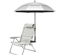ZOMAKE UV Golf Umbrella for Sun Protection with Clamp (51in-Black Manual) | Large Clip on Sun Umbrella for Garden Chair Wheelchair, Patio Chair, Stroller, Golf Cart, Big Beach Parasol Golf Brolly