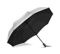ZOMAKE UV Umbrella for Sun Protection UPF 50+,Sun Umbrella UV Protection,46 Inch Travel Compact Brolly Solar Blocking Reflective Windproof Auto Open Close (Silver/Black)