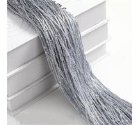 Zomanon Door String Curtain Tassel Curtain, Luxury Tassel String Door Curtain Beads Decorative 200 x 100 cm Fly Screen Room Divider Window Tassel Curtain Panel for Bedroom Hotel Living Room (Silver)