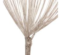 Zomanon String Door Curtains Fly Screen For Windows & Doorways - Crystal Plain Tassel (78.7''x39.4'') Champagne