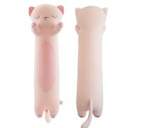 ZOMAXTOY Cat Plush, Soft Long Cat Plush Pillow, Cute Kitten Plushies Toy Stuffed Animal Kitty Hugging Pillow for Kids Boys Girls Room Decor (Pink, Sleepy Eyes, 110cm/43.31inch)