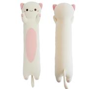 ZOMAXTOY Cat Plush, Soft Long Cat Plush Pillow, Cute Kitten Plushies Toy Stuffed Animal Kitty Hugging Pillow for Kids Boys Girls Room Decor (Beige, Round Eyes, 110cm/43.31inch)