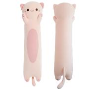 ZOMAXTOY Cat Plush, Soft Long Cat Plush Pillow, Cute Kitten Plushies Toy Stuffed Animal Kitty Hugging Pillow for Kids Boys Girls Room Decor (Pink, Round Eyes, 90cm/35.43inch)