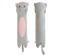 ZOMAXTOY Cat Plush, Soft Long Cat Plush Pillow, Cute Kitten Plushies Toy Stuffed Animal Kitty Hugging Pillow for Kids Boys Girls Room Decor (Gray, Round Eyes, 110cm/43.31inch)