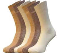 ZombaFlo 6 Pairs Diabetic Socks For Women - Non Elastic - Cotton Rich | Gentle Grip Soft Top Socks for Women UK 4-7 Multipack (Standard, Brown)