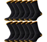 ZombaFlo Diabetic Work Socks Mens 6-11 Heavy Duty, Non Elastic Loose Fitting Soft Top Thick Cushioned Crew Length Work Boot Socks Men