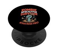 Zombie Apocalypse Survivor Jesus First Christian PopSockets Adhesive PopGrip