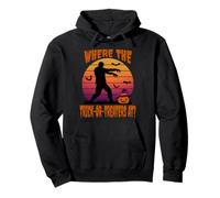 Zombie asks "Where The Trick-or-Treaters At?" Halloween Pullover Hoodie