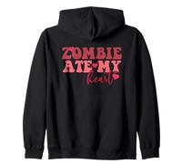 Zombie Ate My Heart Funny Undead Romance Zip Hoodie