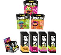 Zombie Bar and Gummies Bundle - 24 Fruit Bars (4 Flavours, 2 Sweet, 2 Sour) - 12 Fruit Gummies (3 Flavours)