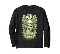 Zombie Benjamin Franklin Halloween Banknote Horror Dollar Long Sleeve T-Shirt