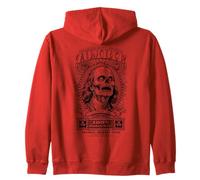 Zombie Benjamin Franklin Halloween Banknote Horror Dollar Zip Hoodie