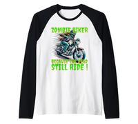 Zombie Biker Because The Dead Still Ride ! Raglan Baseball Tee