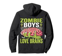 Zombie Boys Love Brains Funny Zombie Son Halloween Costume Pullover Hoodie