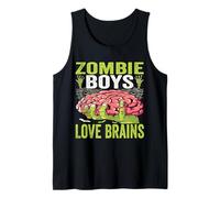 Zombie Boys Love Brains Funny Zombie Son Halloween Costume Tank Top
