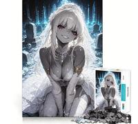 Zombie Bride in Graveyard Jigsaw Puzzle 1000 Piece Mental Fun Game No Gap Tight Fitting Design for Family Gatherings (50x75cm)