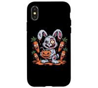 Zombie Bunny Halloween Carrot Creepy Bunny Fun Case for iPhone X/XS