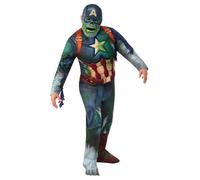 Official Marvel Avengers What If Zombie Captain America Hero Fancy Dress Costume