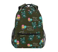Zombie Cat Love Pattern Kids Backpack for Boys Girls Student Big Backpacks for Elementary School Shoulder Bag Bookbag