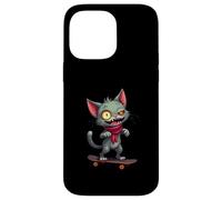Zombie Cat on Skateboard - Halloween Cartoon Style Case for iPhone 14 Pro Max