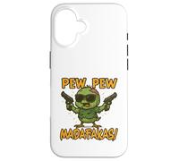 Zombie Chick with the Phrase Pew Madafakas Case for iPhone 16