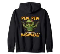 Zombie Chick with the Phrase Pew Madafakas Zip Hoodie