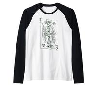 Zombie Cowboy Gunslinger Halloween Poker Funny King Card Raglan Baseball Tee