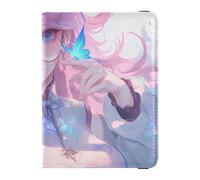 Zombie Cute Cartoon Anime Girl Leather family passport holder for travel Vaccine Case Protector Cover Wallet Passport Holder for women Ultra Slim, zombie cute cartoon anime girl, One Size