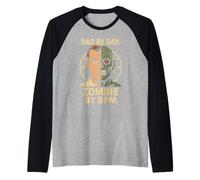 Zombie Dad Apocalypse Parent Horror Dad Humor Halloween Raglan Baseball Tee
