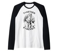 Zombie Dancing Couple Together Forever Couples Halloween Raglan Baseball Tee